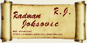 Radman Joksović vizit kartica